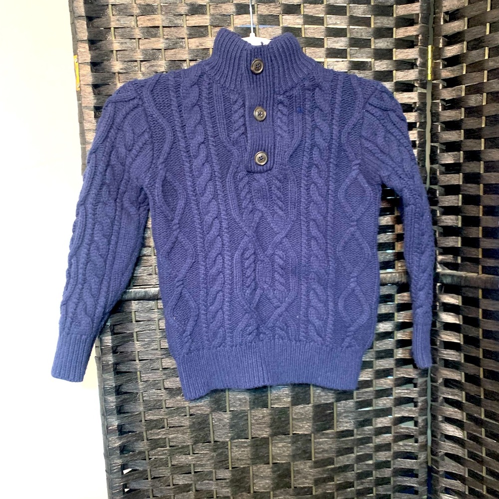 Gap Kids blue sweater with jeans